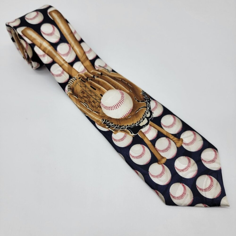 Stephen Harris Tie Baseball Hand Made 100% Polyester 59" x 4" Tie Glove‎ Balls